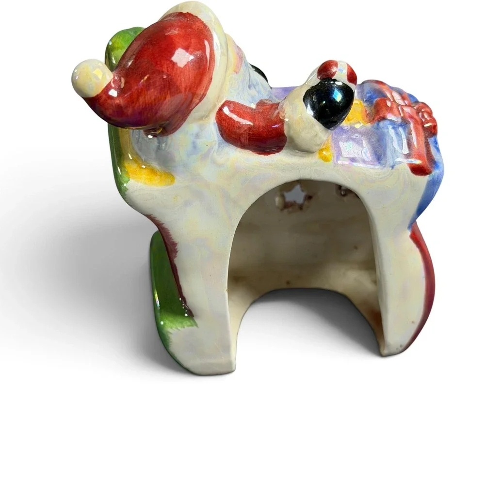 Ceramic Christmas Ornament Set Santa Sleigh Mrs Claus Elf